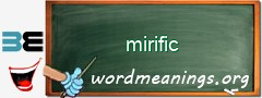 WordMeaning blackboard for mirific